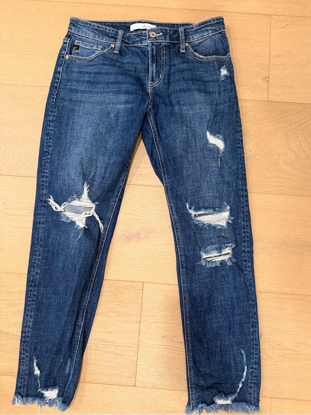 KanCan Size 7 / 27 Dark Blue Distressed Skinny Jeans